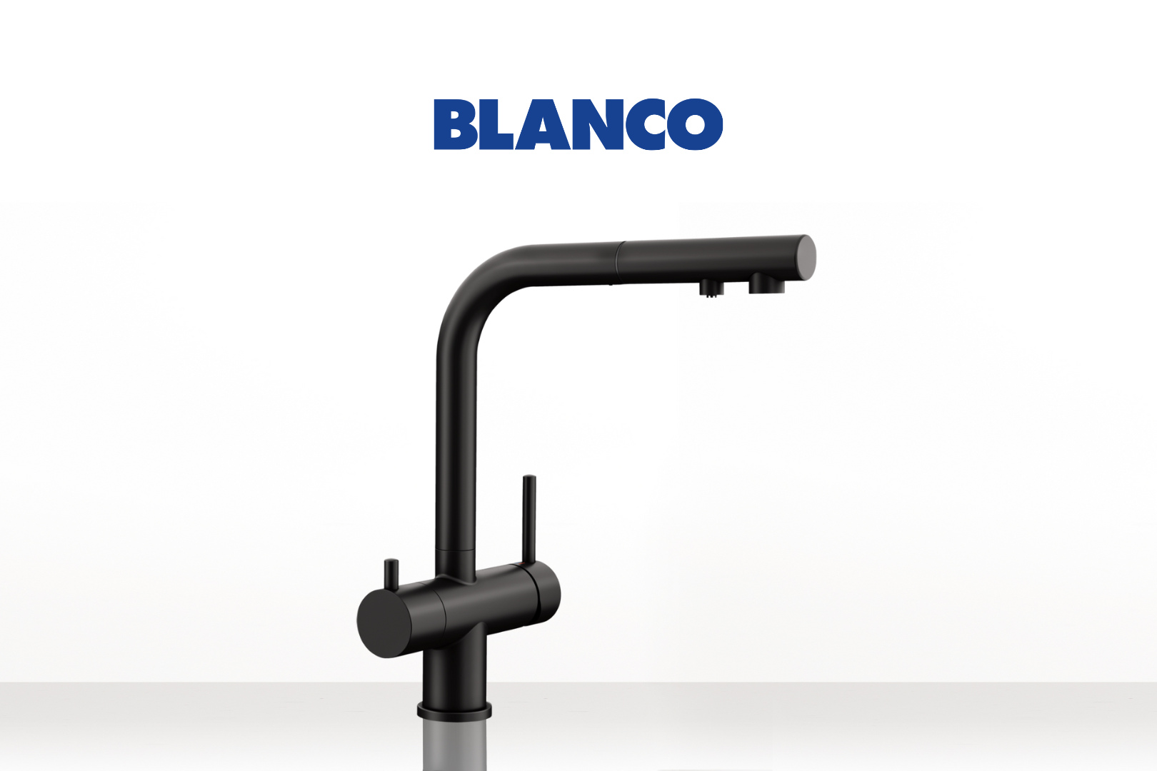 BLANCO 3-Wege-Wasserhahn schwarz ausziehbar